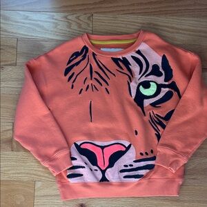 Boden Orange Tiger Face Sweatshirt